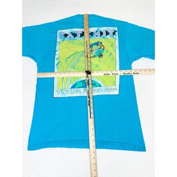 Vintage 1987 Catchit T-Shirt XL Blue Skater Surfer Beach Single Stitch - Picture 5 of 7